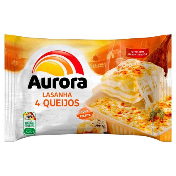 Encontraproduto.com.br - Lasanha Aurora Congelada Quatro Queijos Embalagem com 600g