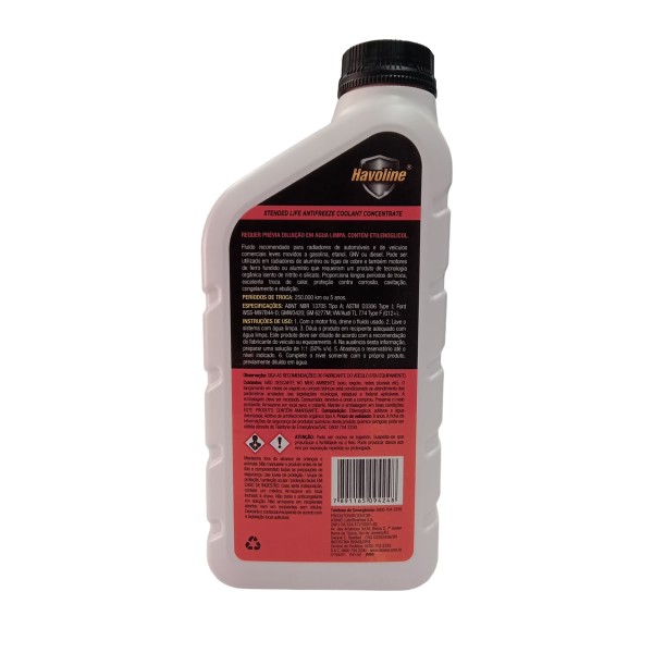 Encontraproduto.com.br - Aditivo de Radiador Texaco Havoline Xtended Life XLC Antifreeze Coolant Concentrado Laranja 1L