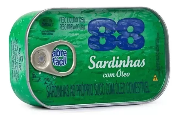Sardinha Laje Ralada em Óleo Comestível 88 Lata Peso Líquido 110g Peso Drenado 80g