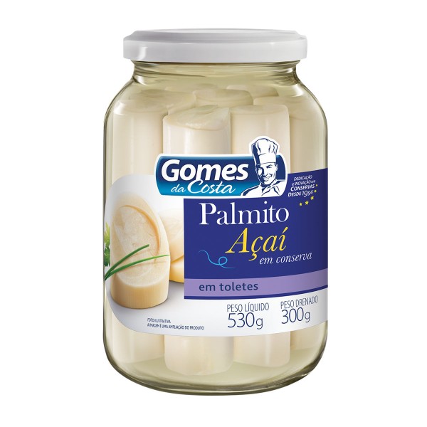 Encontraproduto.com.br - Palmito Açaí Inteiro em Conserva Gomes da Costa 530g