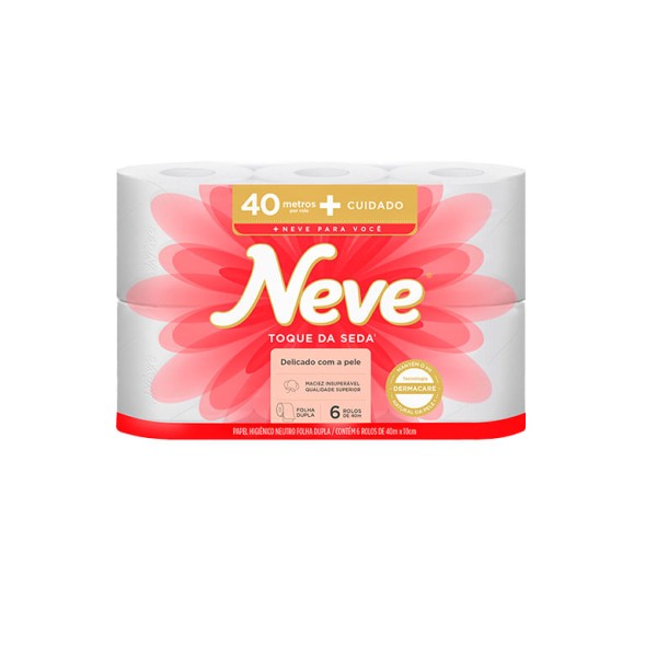 Encontraproduto.com.br - Papel Higiênico Neve Folha Dupla com 6 Rolos 40m
