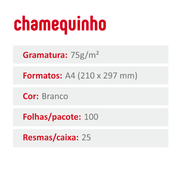 Encontraproduto.com.br - Chamequinho A4 100 Folhas