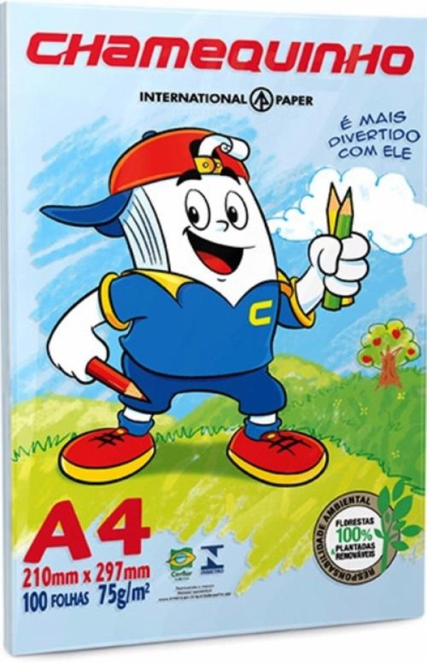 Chamequinho A4 Azul 100 Folhas