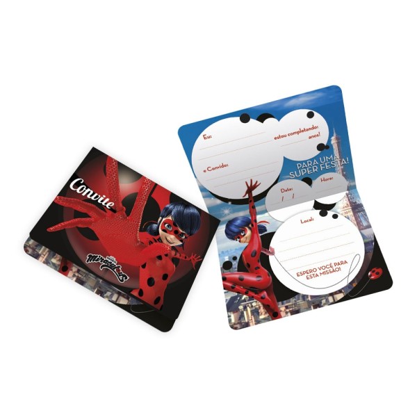 Encontraproduto.com.br - 12 Convites Ladybug Festa Aniversário