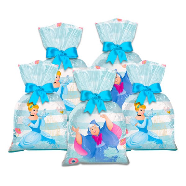 12 Sacolas Cinderela Saquinho Lembrancinha Surpresa Festa Aniversário