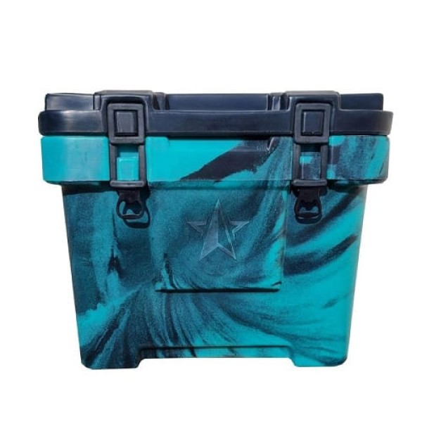 Caixa Térmica Cooler Resistente Azul Grafite 30 L Polaris Com Abridor De Garrafas E Tábua De Carne
