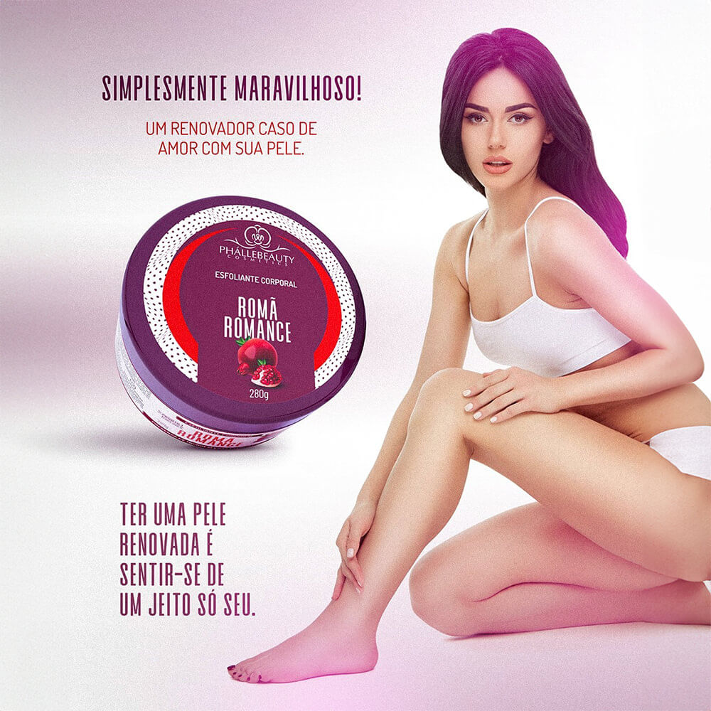 Encontraproduto.com.br - Phállebeauty - Esfoliante Corporal Romã Romance Microesferas 280g