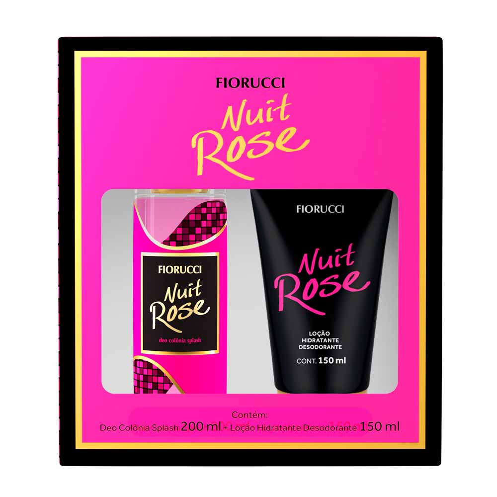 Fiorucci Nuit Rose Coffret - Perfume Feminino Deo Colônia + Loção Hidratante Desodorante