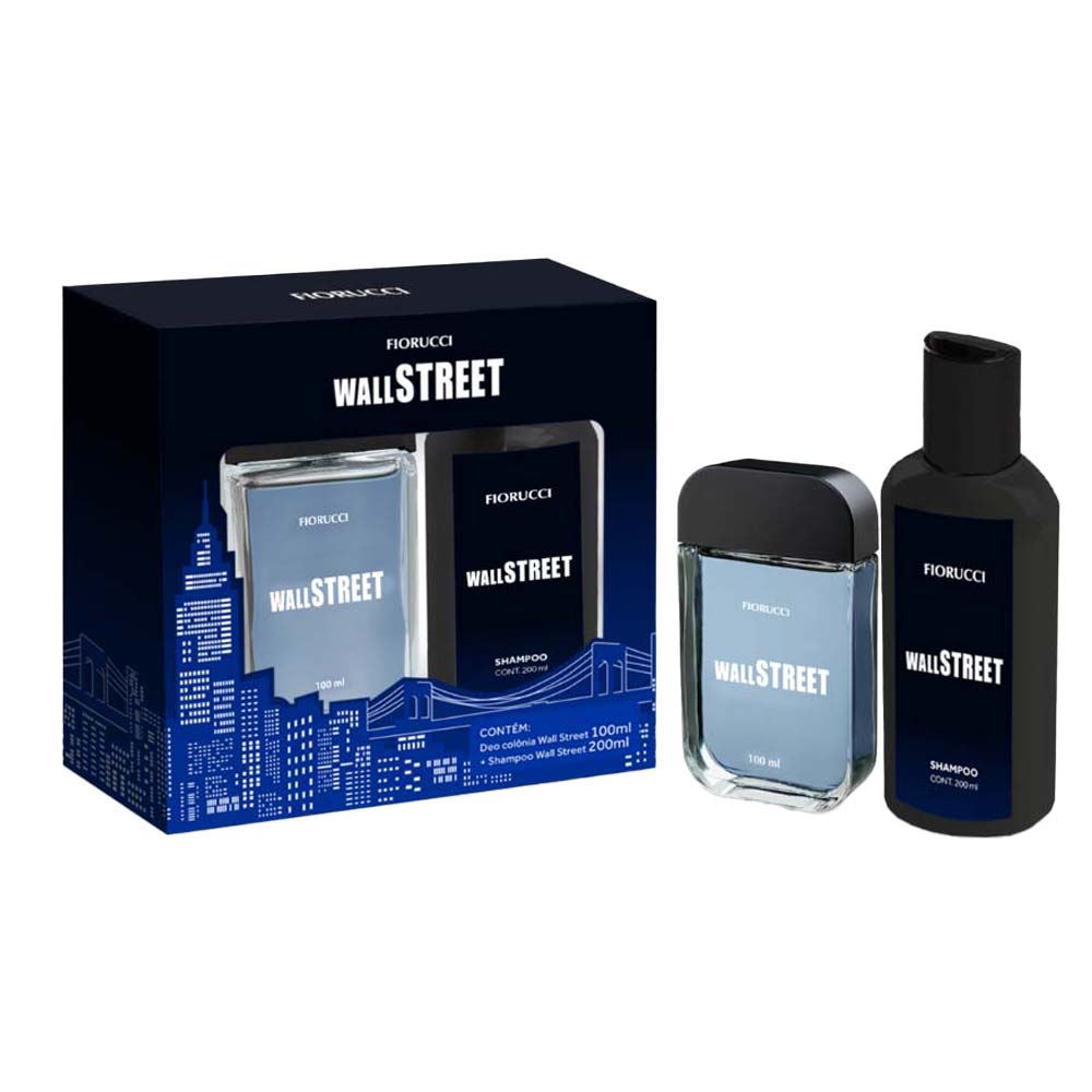 Fiorucci Wall Street Coffret  Perfume Masculino  Deo Colônia + Shampoo