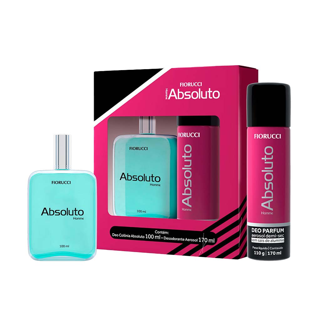 Fiorucci Absoluto Coffret - Perfume Masculino - Deo Colônia + Desodorante Aerosol