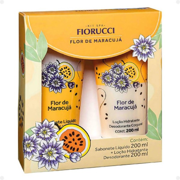 Kit Fiorucci Sabonete Líquido 200ml + Loção Hidatante 200ml Flor de Maracujá