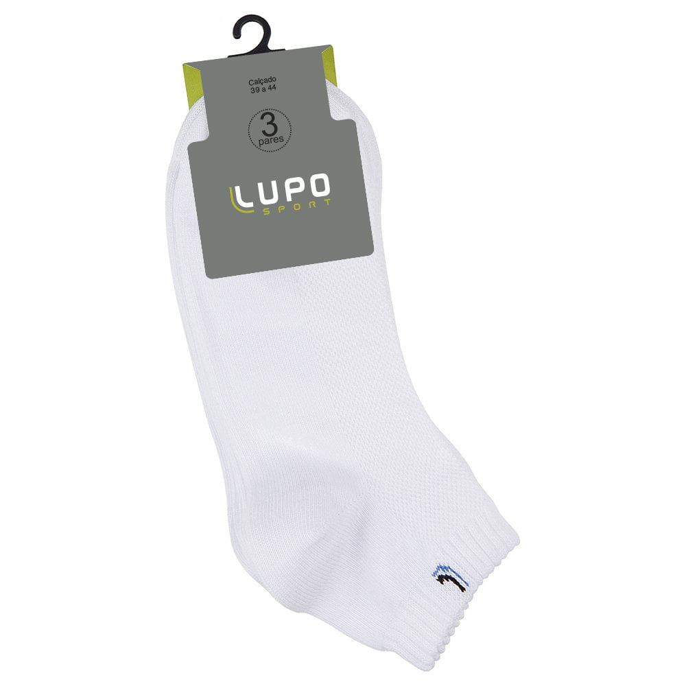 Encontraproduto.com.br - Meia Lupo Walk Kit 3 Branco