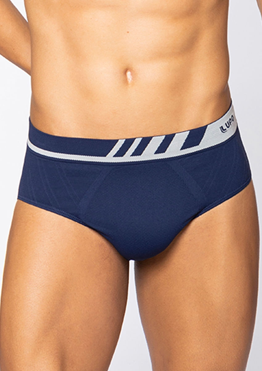 Cueca Slip Lupo Microfibra Sem Costura 691 Azul Marinho Un