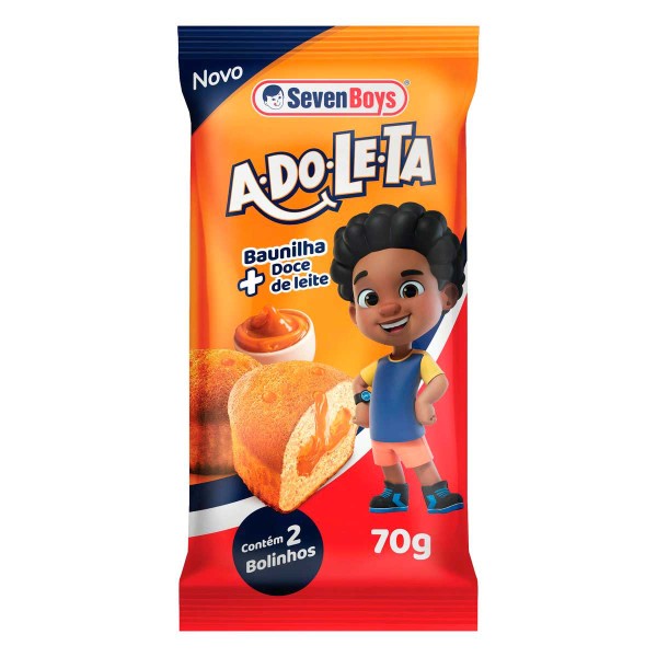 Encontraproduto.com.br - Bolinho Seven Boys Baunilha com Recheio de Doce de Leite 70 g