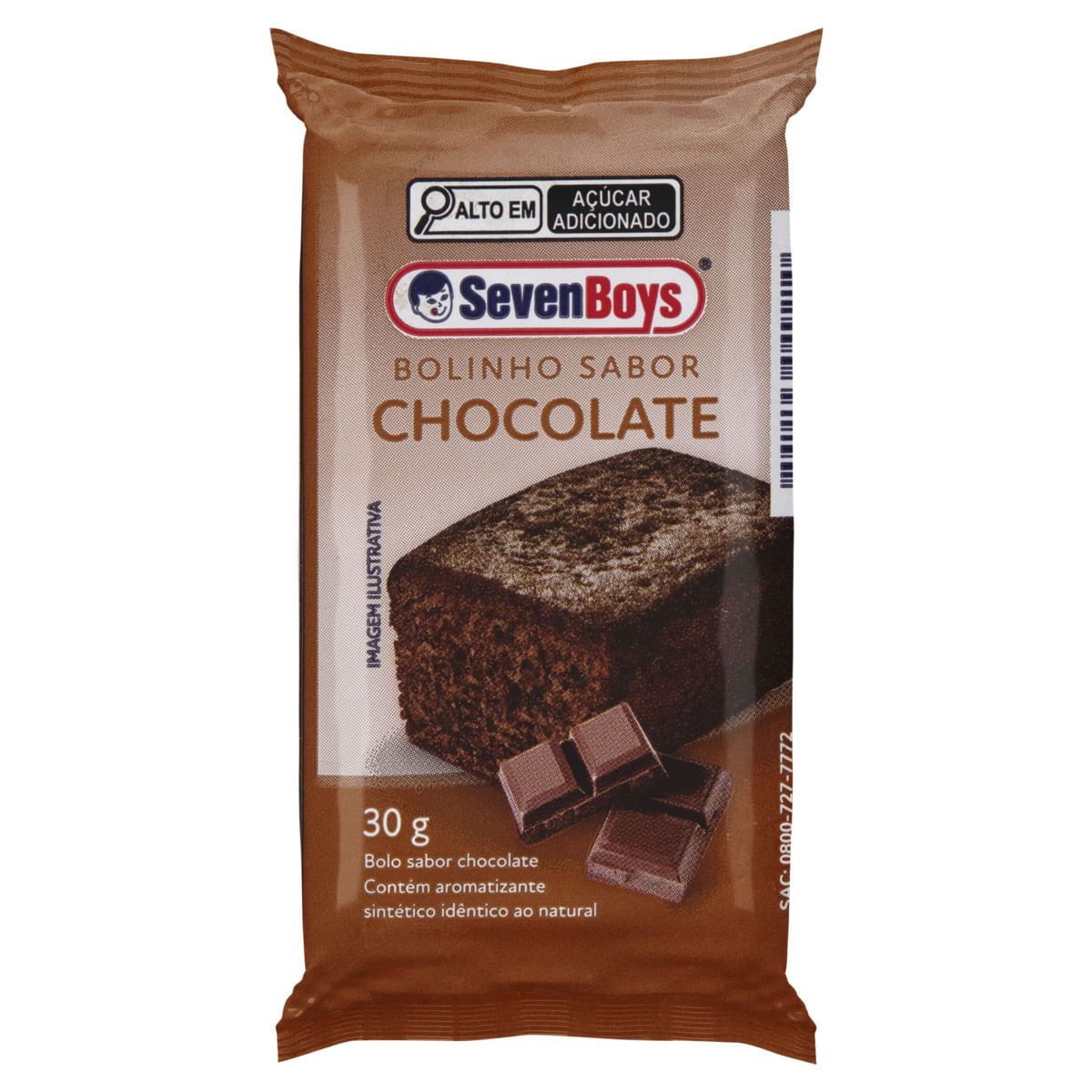 Encontraproduto.com.br - Mini Bolo Seven Boys Chocolate Unidade com 30g