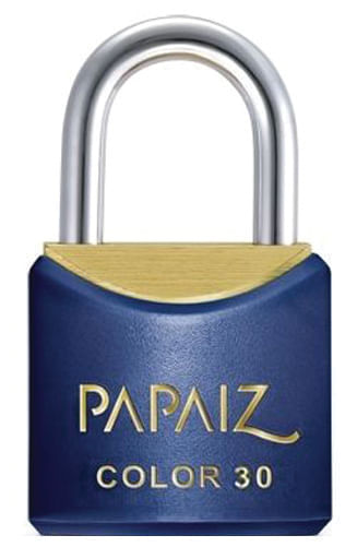Cadeado Latão Plastificado 30mm CR 30 Azul - Papaiz