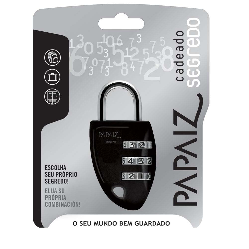 Encontraproduto.com.br - Cadeado Papaiz CS23 Preto