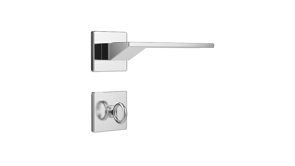 Fechadura para banheiro Squadretto MZ630 máquina de 40mm cromada Papaiz
