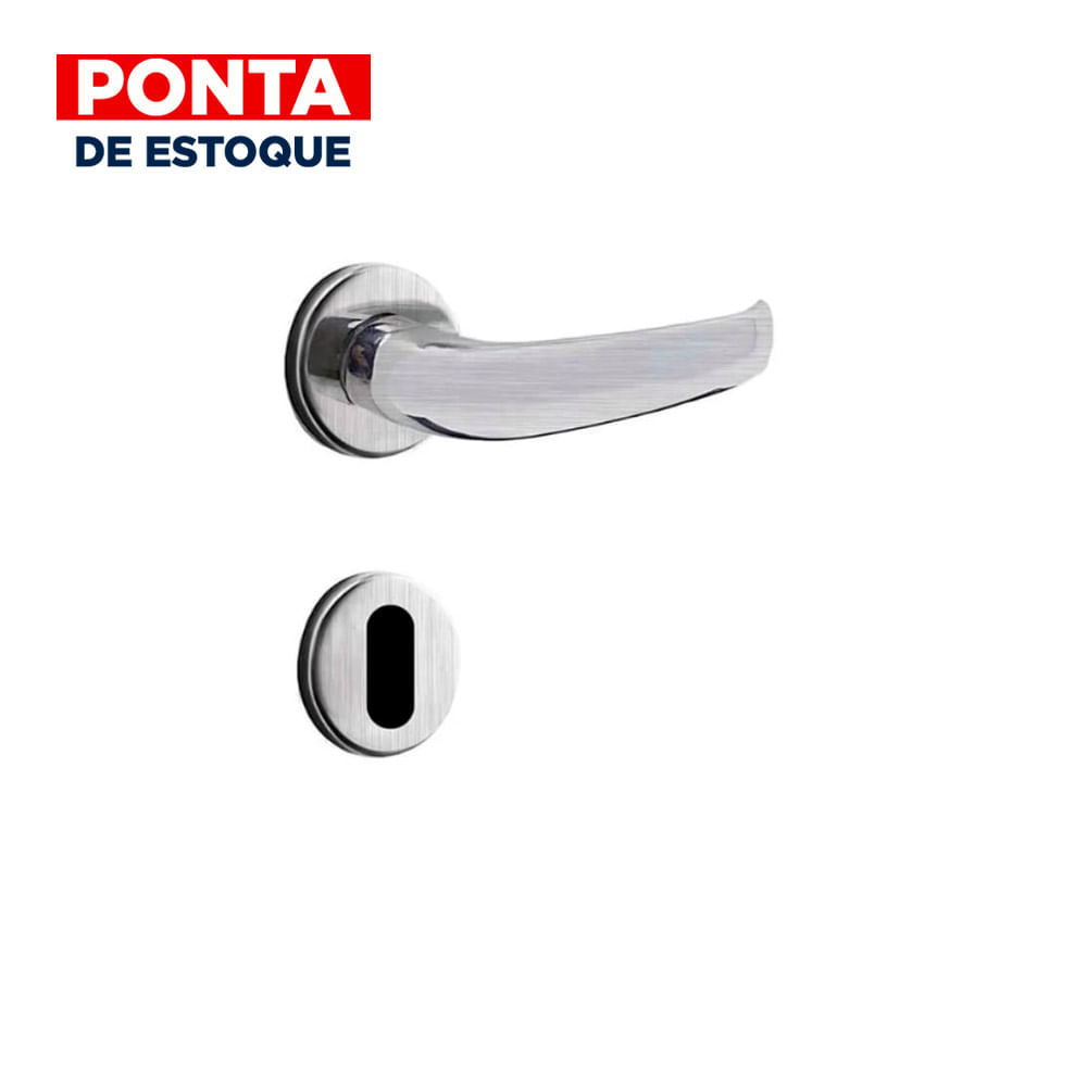 Encontraproduto.com.br - Fechadura Papaiz Standard Para Porta Interna Cromo Acetinado com Roseta 40mm