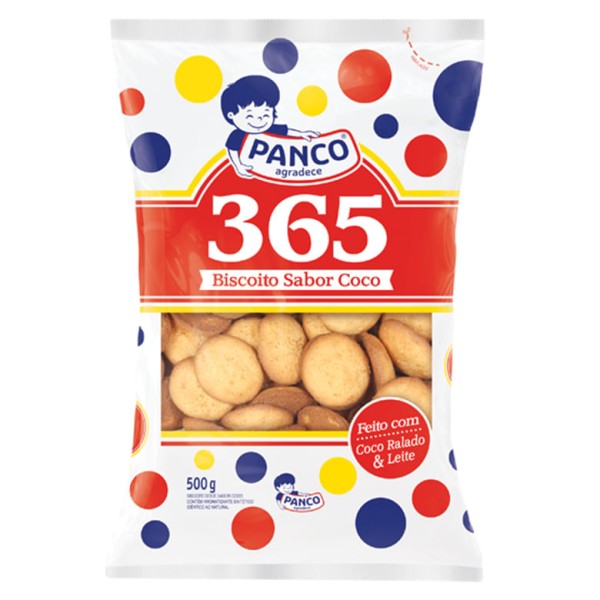 Encontraproduto.com.br - Biscoito Sabor Coco 365 Panco 500g