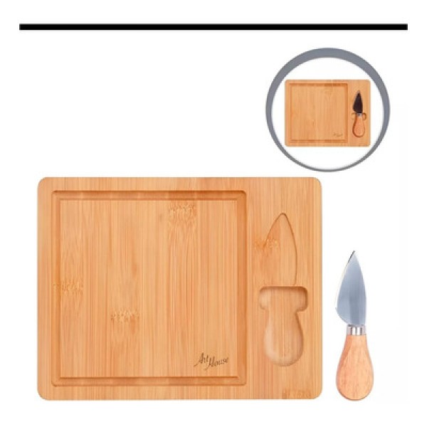 Encontraproduto.com.br - Tábua de Queijo C/ Faca 29x18cm em Bambu Koya