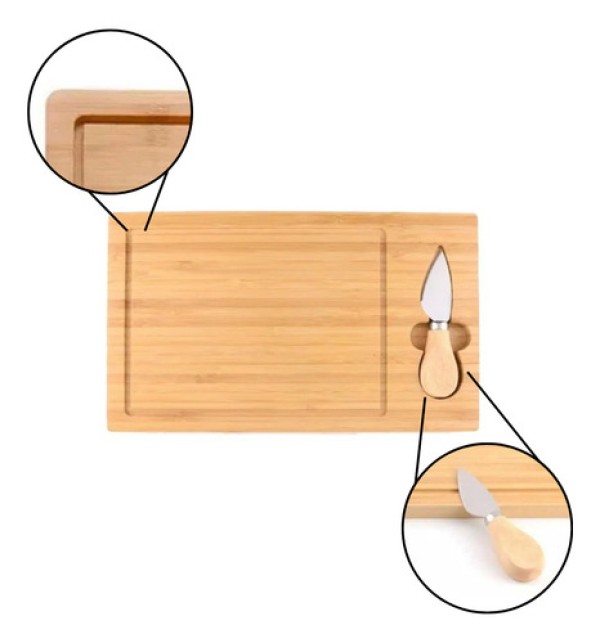 Encontraproduto.com.br - Tábua de Queijo C/ Faca 29x18cm em Bambu Koya