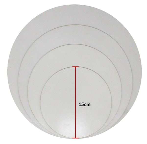 Encontraproduto.com.br - CAKEBOARD MDF PARA BOLO REDONDO 15CM BRANCO