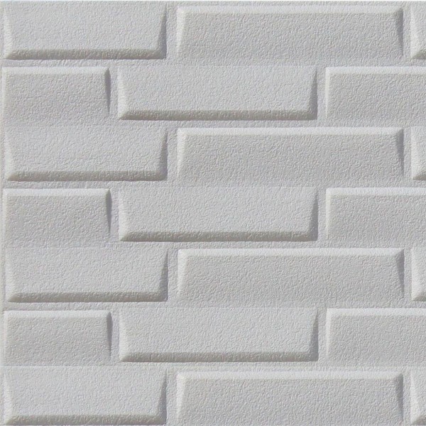 Encontraproduto.com.br - Painel Placa 3d Auto Adesivo Tijolinho Branco 70x70cm Alto Relevo