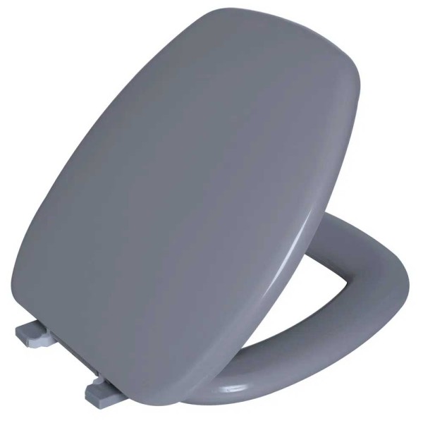 Encontraproduto.com.br - Assento Sanitário Thema Almofadado Cinza Platina Astra