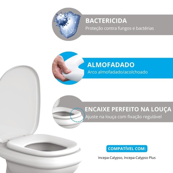 Encontraproduto.com.br - Assento Sanitario Almofadado Calypso Astra