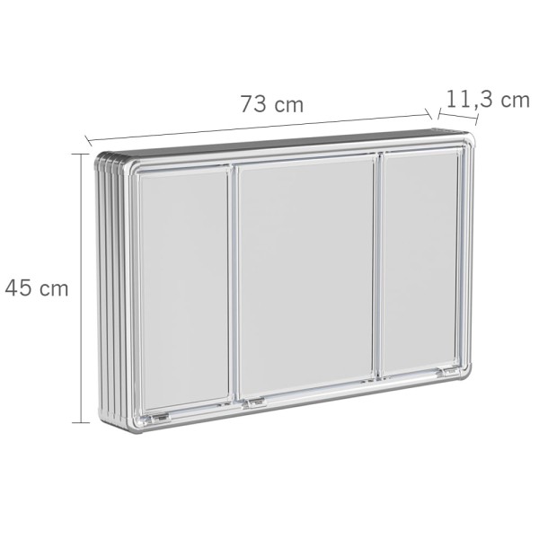 Encontraproduto.com.br - Armário Plástico com Perfil de Alumínio com 3 Portas 73x11,3x45cm de Sobrepor Astra