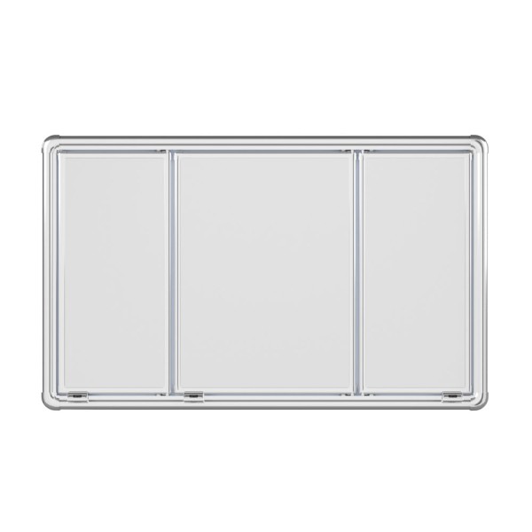 Encontraproduto.com.br - Armário Plástico com Perfil de Alumínio com 3 Portas 73x11,3x45cm de Sobrepor Astra