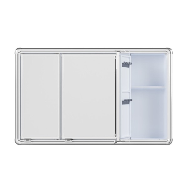 Encontraproduto.com.br - Armário Plástico com Perfil de Alumínio com 3 Portas 73x11,3x45cm de Sobrepor Astra