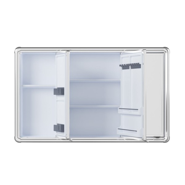 Encontraproduto.com.br - Armário Plástico com Perfil de Alumínio com 3 Portas 73x11,3x45cm de Sobrepor Astra