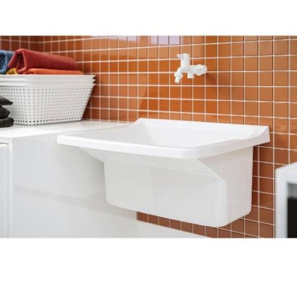 Encontraproduto.com.br - Tanque de Lavar Roupa Plástico Astra Branco 22 Litros 47x43x27cm