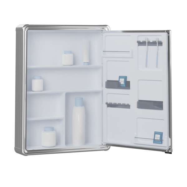 Encontraproduto.com.br - Armário Plástico com Perfil de Alumínio com 1 Porta 44x11,3x58cm de Sobrepor Astra