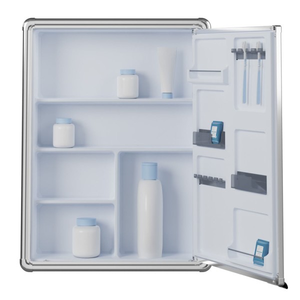 Encontraproduto.com.br - Armário Plástico com Perfil de Alumínio com 1 Porta 44x11,3x58cm de Sobrepor Astra
