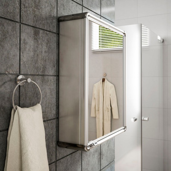 Encontraproduto.com.br - Armário Plástico com Perfil de Alumínio com 1 Porta 44x11,3x58cm de Sobrepor Astra