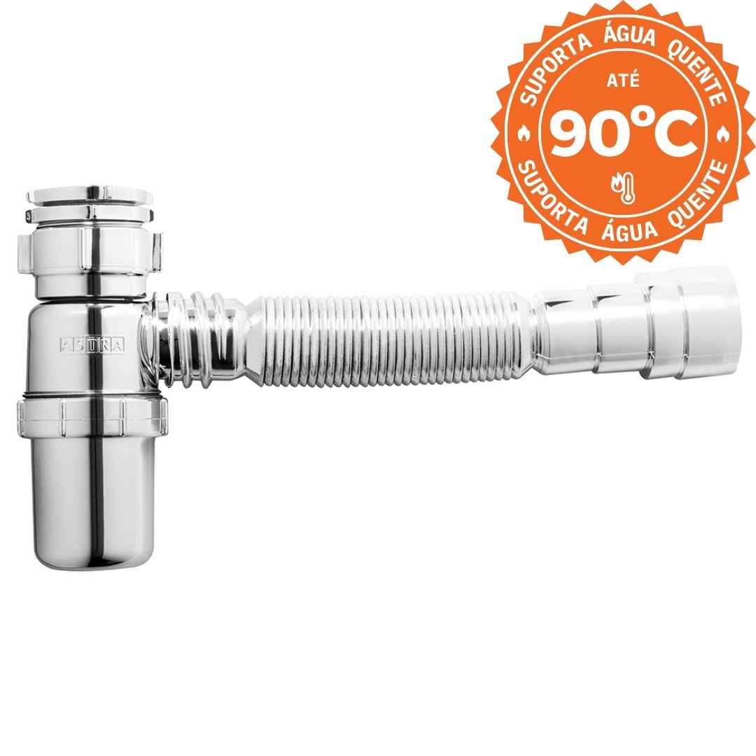 Sifão Copo Extensível Universal Cromado Astra