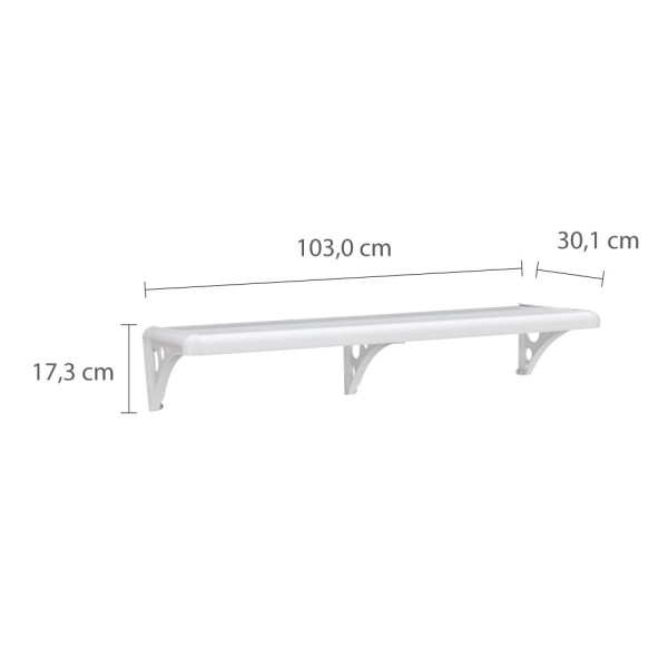 Encontraproduto.com.br - Prateleira Plástica  com Suporte 103 x 30 cm Astra