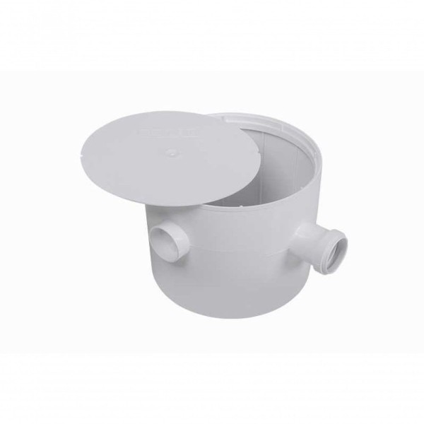 Encontraproduto.com.br - Caixa Sifonada 25x20cm de 3 Entradas com Saída de 50mm e Suporte Redondo Branco Astra