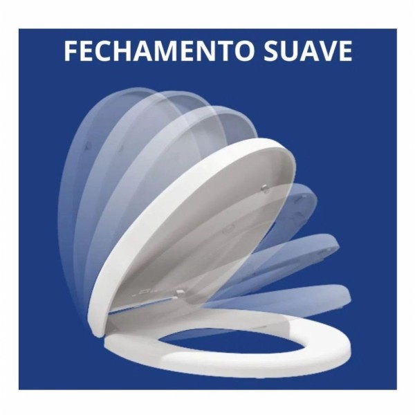 Encontraproduto.com.br - Assento Sanitario Astra Com Amortecedor Oval Tov/sc Bege