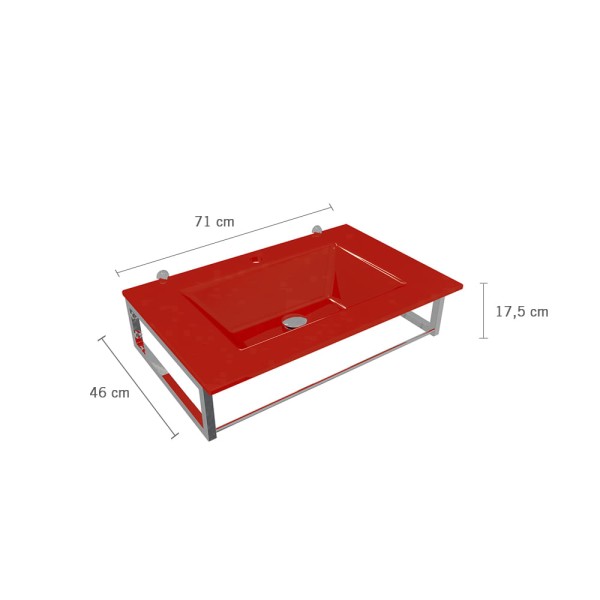 Encontraproduto.com.br - Gabinete Vidro Willian 71x46cm Sem Sifão Astra