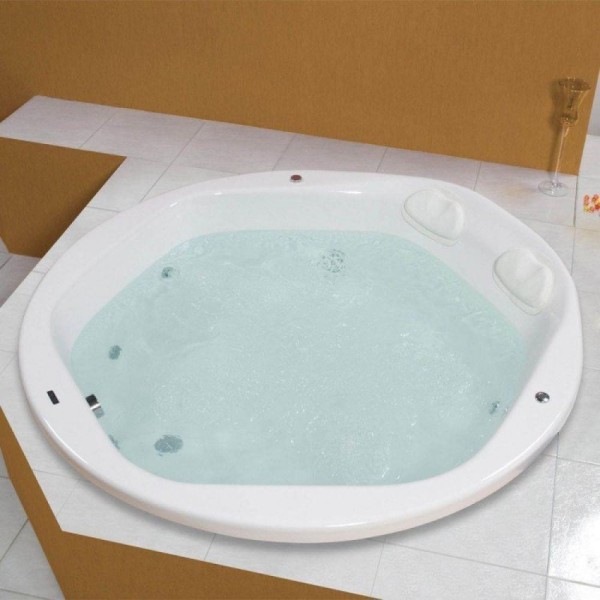 Banheira Hidromassagem Astra Hexa Super Luxo 180cmx180mx50cm 06 Jatos Branco Gel-coat P1 com Aquecedor 220v