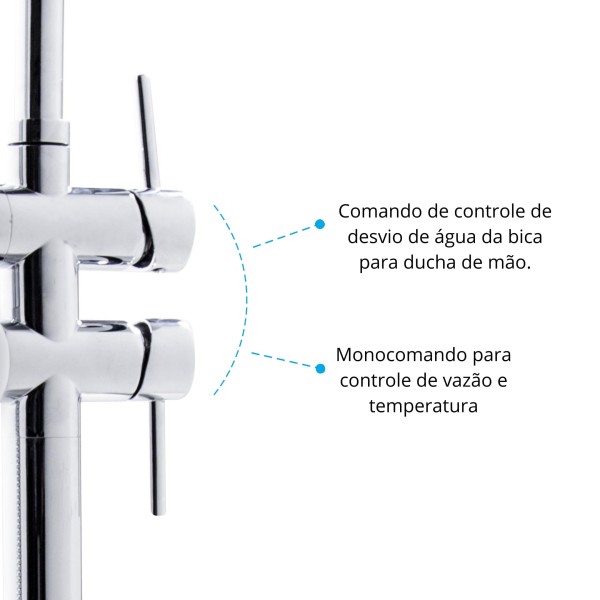 Encontraproduto.com.br - Monocomando de Piso para Banheiras Modelo 2 Astra