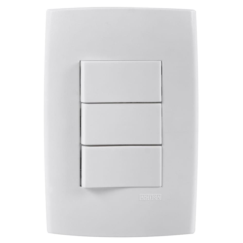 Encontraproduto.com.br - Kit com Placa 4x2, Interruptor Simples e 2 Interruptores Paralelos Branco Astra