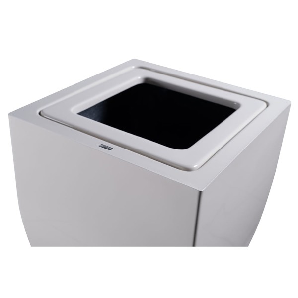 Encontraproduto.com.br - Lixeira Fibra de Vidro 50L Quadrada com Tampa Vazada Astra