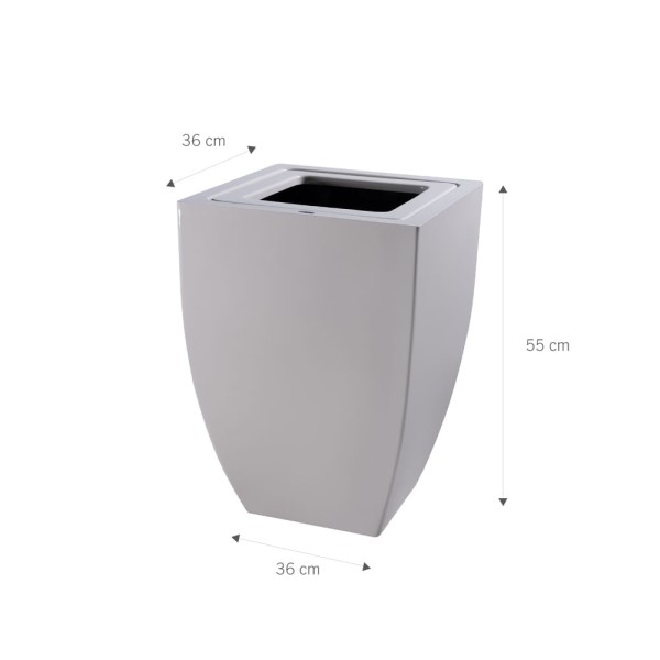 Encontraproduto.com.br - Lixeira Fibra de Vidro 50L Quadrada com Tampa Vazada Astra