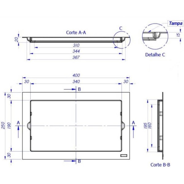 Encontraproduto.com.br - Porta Shaft 250x400x20 mm Branca Astra