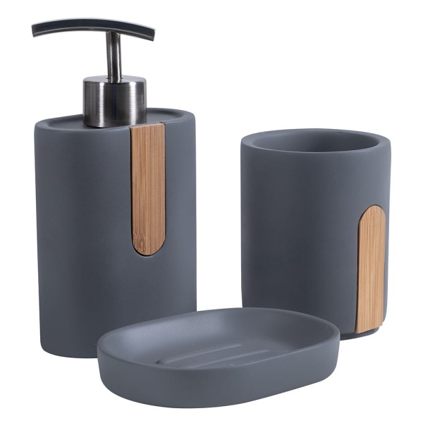 Encontraproduto.com.br - Saboneteira Concreto e Acabamento em Bambu Astra